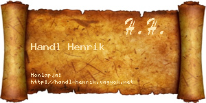 Handl Henrik névjegykártya